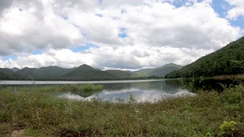 Hyperlapse landscape, the movement of the clouds Stock Footage 142267361