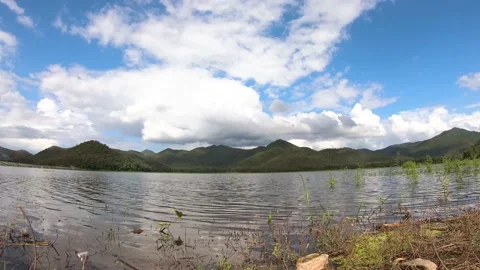 Hyperlapse landscape, the movement of the clouds Stock Footage 142267364