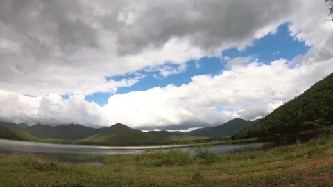 Hyperlapse landscape, the movement of the clouds Stock Footage 142267366