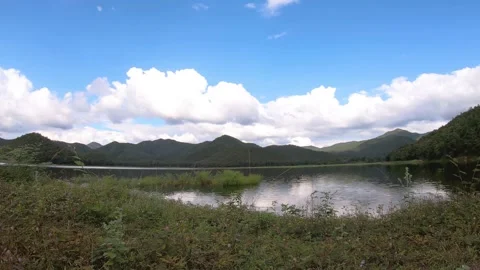 Hyperlapse landscape, the movement of the clouds Stock Footage 142267385