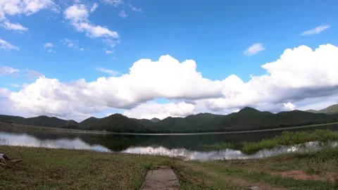 Hyperlapse landscape, the movement of the clouds Stock Footage 142267401