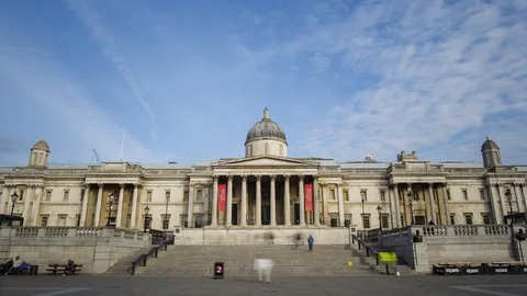 Hyperlapse of London's National Gallery Stock Footage 106804340