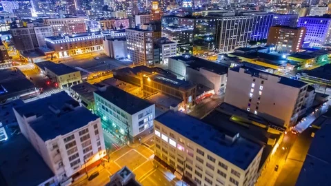 Hyperlapse of Los Angeles at night Stock Footage 95688559