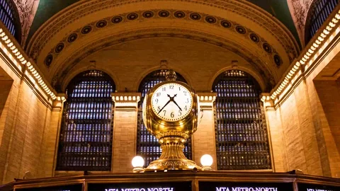 Hyperlapse of the main clock Grand Central Terminal in Manhattan Stock Footage 119239669