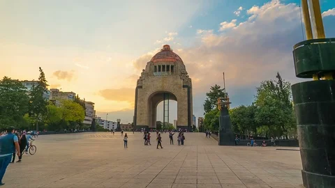 Hyperlapse of the Mexican Revolution monument. Stock Footage 101626369
