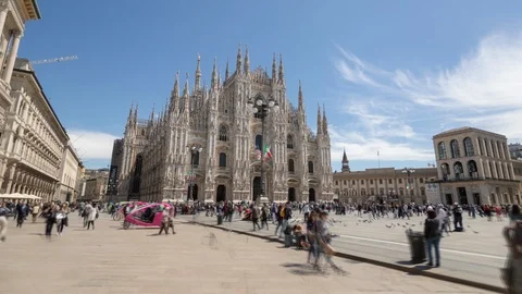 Hyperlapse of the Milan Cathedral Stock Footage