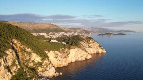 Hyperlapse mode, flying over a steep bank Stock Footage 272314295