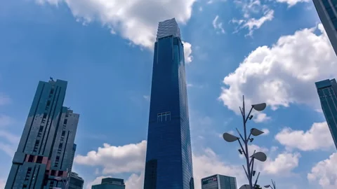 Hyperlapse of Modern Skyscraper in Kuala Lumpur, Malaysia Stock Footage 343148395