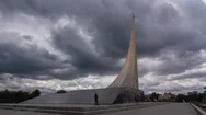 Hyperlapse Of The Monument To The Conquerors Of Space In Moscow, Russia Stock Footage