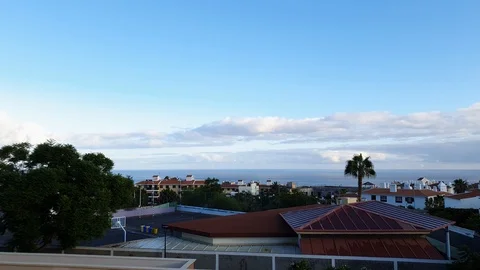 Hyperlapse of morning sky in Puerto de La Cruz Stock Footage 124455406