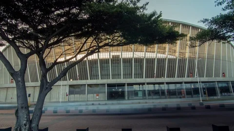 Hyperlapse of Moses Mabhida Stadium Stock Footage 80592537