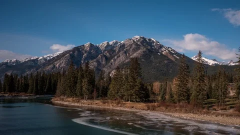 Hyperlapse of Mount Norquay in the Alberta Rocky Mountains Stock Footage 119982456