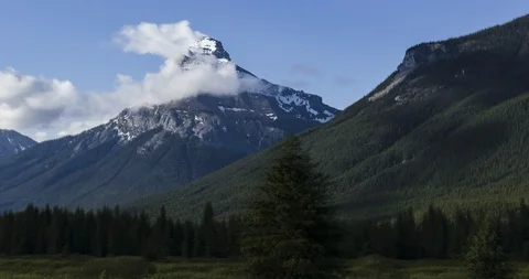 Hyperlapse of mountain in Banff Park 4K Stock Footage 124576265