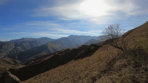 Hyperlapse, mountainous terrain, nature of the Caucasus Stock Footage 171992620