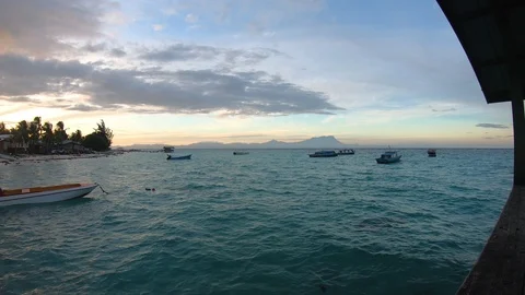 Hyperlapse of moving dramatic cloud during early morning sunrise Stock Footage 114983612