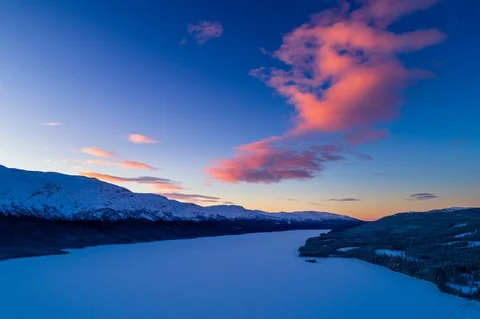 HYPERLAPSE, moving towards a pink clouds Stock Footage 123047797