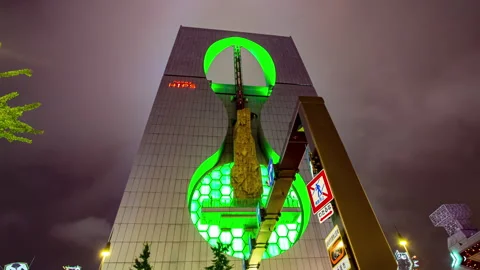Hyperlapse Namba Hips in Dotonbori district, Osaka, Japan, at night Stock Footage 277403958