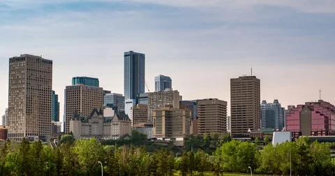 Hyperlapse of the New Edmonton Skyline with the Stantec Tower Stock Footage 108714693