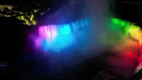Hyperlapse Niagara Falls Lights Stock Footage 246547670