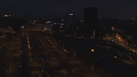 Hyperlapse Night at the central Bern railway station in Bern, Switzerland. Stock Footage 121012182