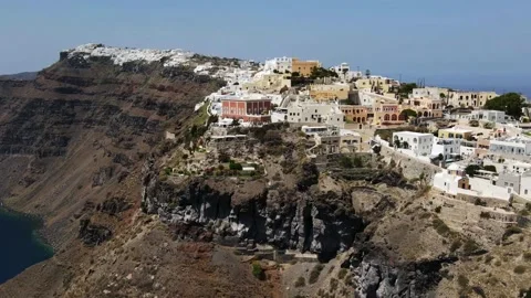Hyperlapse from Night to Day of Cliffs &amp; White Houses in Santorini  Greece Stock Footage 237808118