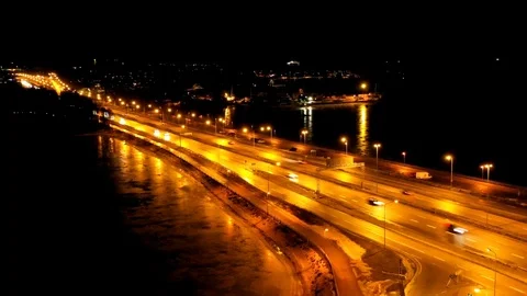 Hyperlapse Night Highway Stock Footage 103627582