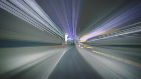 Hyperlapse night ride through Tokyo’s neon metropolis Stock Footage 337038086