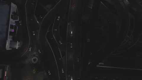 Hyperlapse night road complex 5 Stock-Footage 242874955