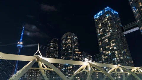 Hyperlapse at Night as seen from Cityplace 스톡 동영상 113932258