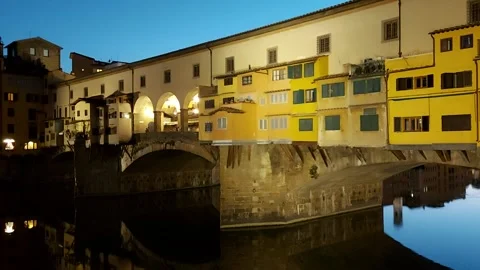 Hyperlapse, old bridge, Ponte Vecchio in Florence Stock Footage 138772784