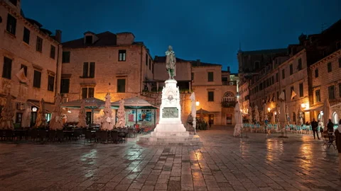 Hyperlapse of Old Town Monument in Dubrovnik, Croatia Stock Footage 255496732