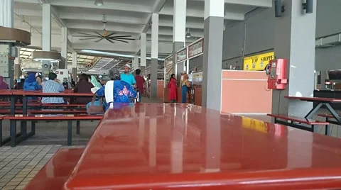 Hyperlapse or motion time lapse of business activities in a canteen area Stock Footage 41448339