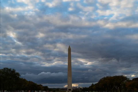 Hyperlapse or timelapse of the Washington Monument in DC Vídeos de archivo 165901825
