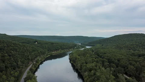 Hyperlapse over the Delaware River Stock Footage 176685359