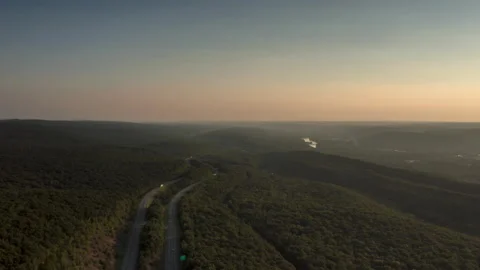 Hyperlapse over highway in the mountains Stock Footage 176694597