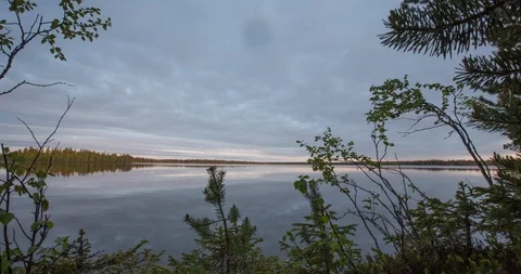 Hyperlapse over a lake view in Lapland Stock Footage 112868265