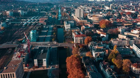 Hyperlapse Over a Lively Cityscape Stock Footage 264381453