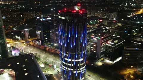 Hyperlapse over skyscrapers in Bucharest Stock Footage