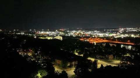 Hyperlapse overlooking the 400 highway at night in Barrie, Ontario Video stock 315408492