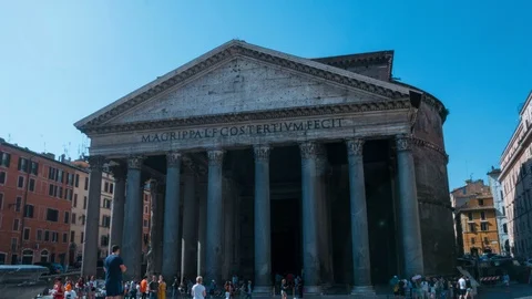 Hyperlapse on the Pantheon in Rome, Italy Stock Footage 93188228