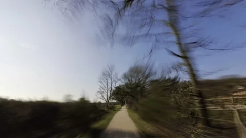 Hyperlapse - Path through Hoorneboegse Heide, Netherlands, Hilversum in 4K Video stock 304175299