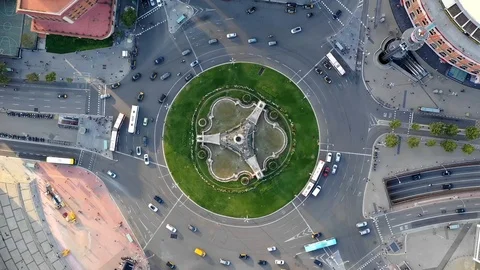 Hyperlapse of Plaça d'Espanya roundabout, Barcelona, Spain Stock Footage