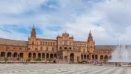 Hyperlapse Plaza España. Square Sevilla. Stock Footage