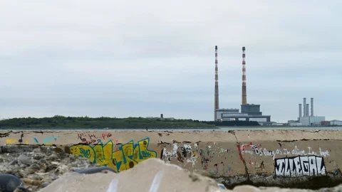 Hyperlapse of Poolberg Chimneys Dublin Video stock 123654849