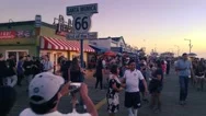 Hyperlapse Pov Walk Through Crowd At Santa Monica Pier At Sunset 4K Uhd Stock Footage