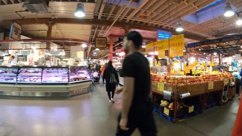 Hyperlapse public market Stock Footage 120151447