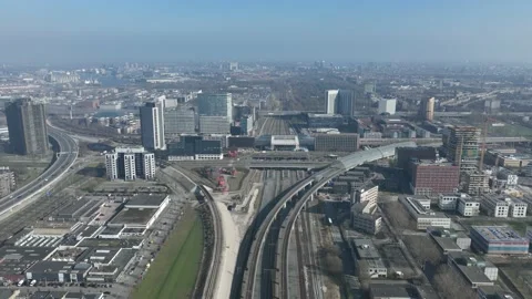 Hyperlapse of the railway station transportation infrastructure metro train Video stock 171708025