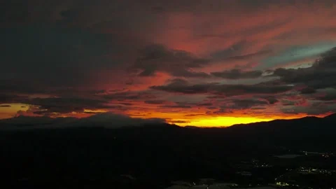 Hyperlapse red yellow sunset Stock Footage 146547025