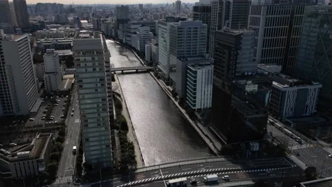 Hyperlapse of a river in Tokyo 4K 動画素材 234236582