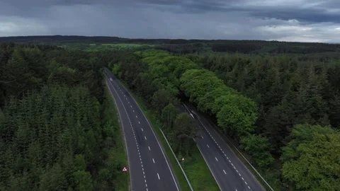 Hyperlapse road with forest rain Stock Footage 275392975